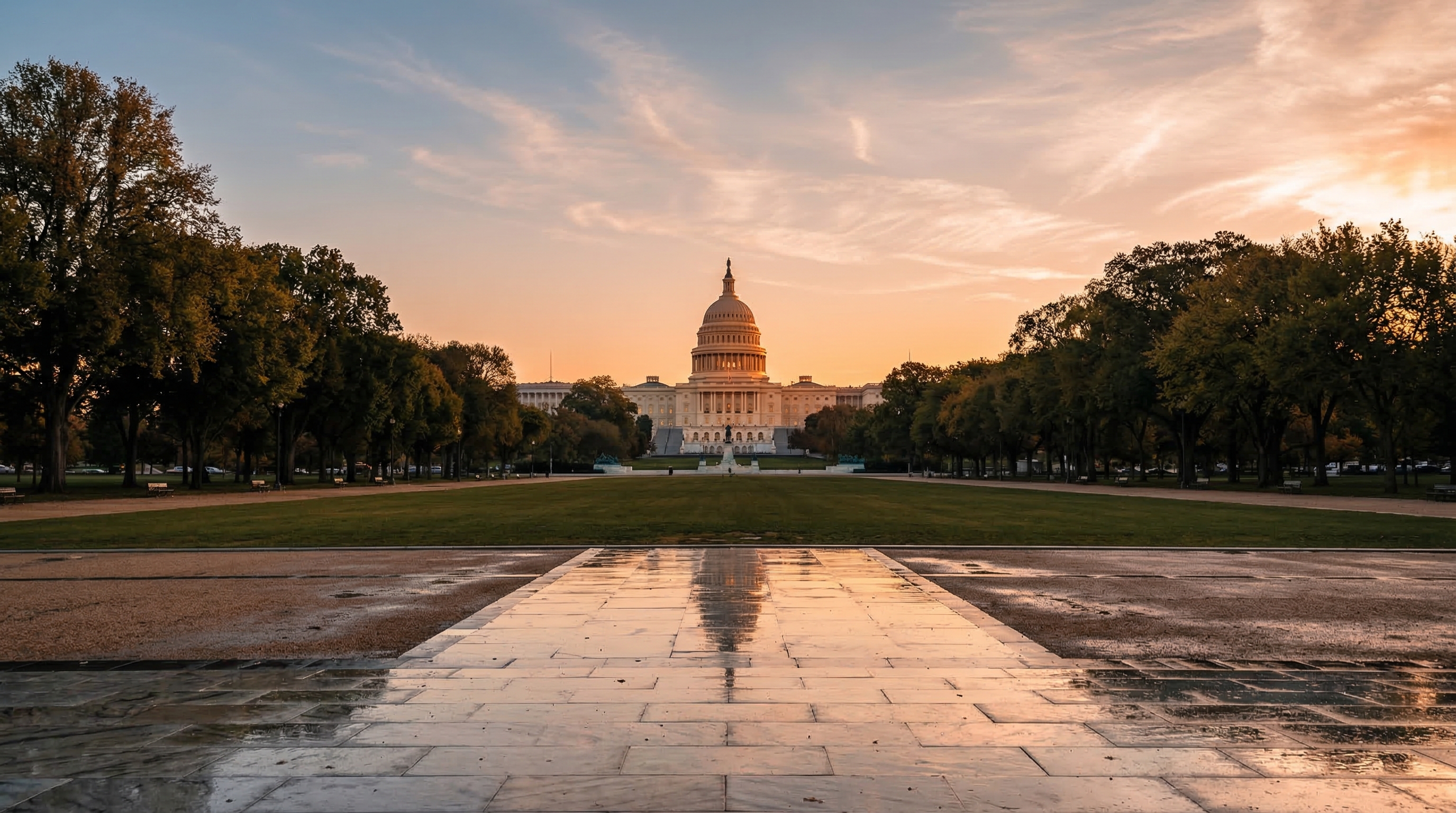 Washington DC Capitol Building at sunset